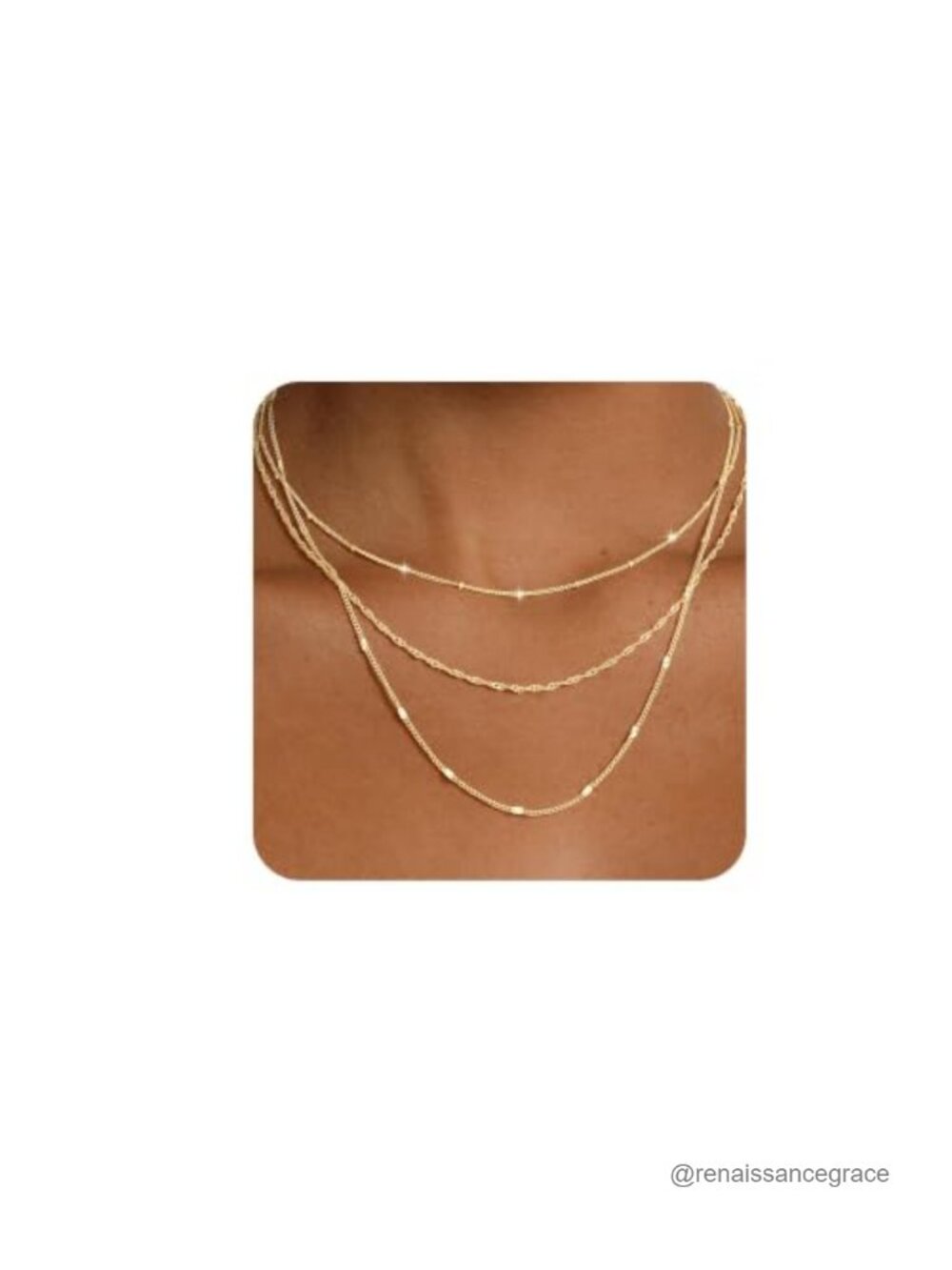 Layered 14k-Gold-Plated Necklace Set Women Stack Jewelry